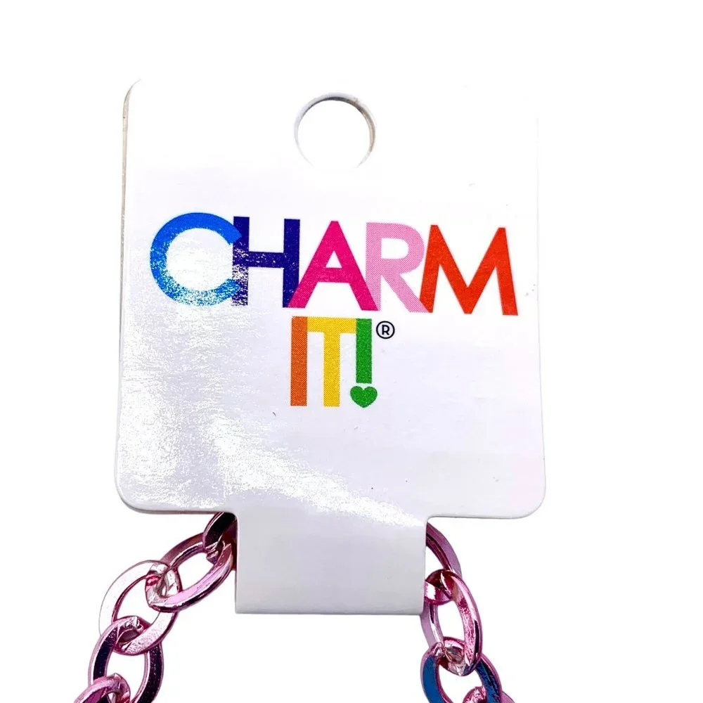 Charm-It Charm Bracelet Choice of Pink Silver Tone Suite Life NOS